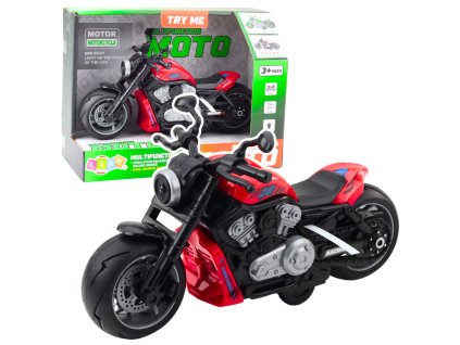 Červená dětská motorka na baterie se světly a zvuky