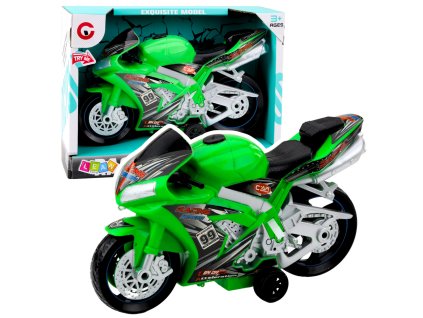 Závodní Motorka Hračka Světla Zvuky Zelená