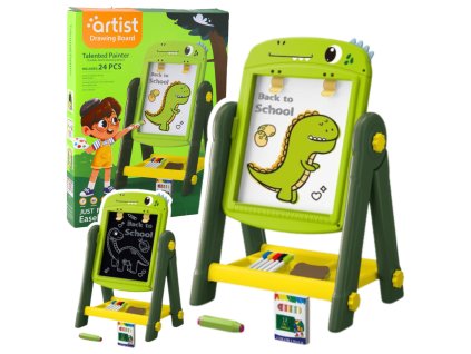 Oboustranná Magnetická Sucho-Stíratelná Tabule Dinozauři Zelená Sada