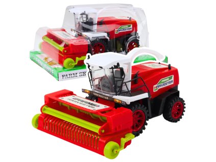 Farmářský Červený Kombajn s Hederem a Mechanickým Pohonem pro Děti