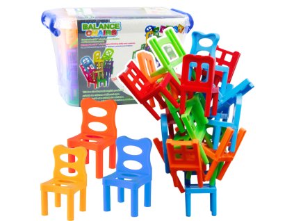Hra Zručnosti Padající Vyvažovací Židle 48 Barevných Kousků