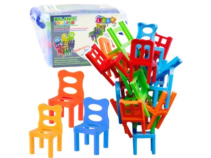 Stavební Hra Balancující Barevné Židle 36 Dílů