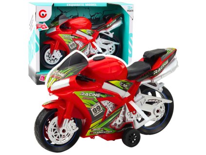 Dětská Závodní Motorka Světla Zvuky Červená