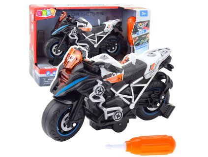 Motorka Závodní na Skládání DIY Světla Zvuky Černá