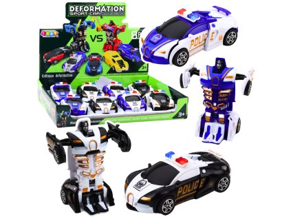 Auto Robot 2v1 Sportovní Policejní Auto s Pohonem Mix