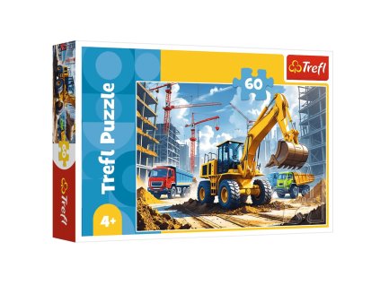 Puzzle 60 - Traktor nakladač-pásový bagr Trefl 17406