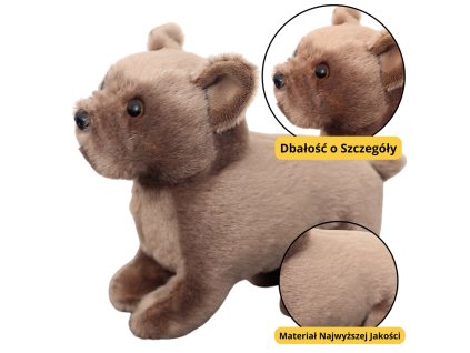 Plyšová Hračka Mazlík Malý Pes Hnědý 19cm