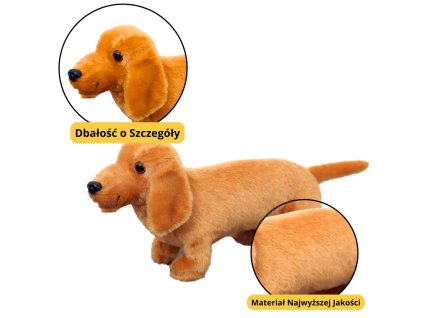 Plusový Plyšový Pes Jezevčík Světle Hnědý 25cm