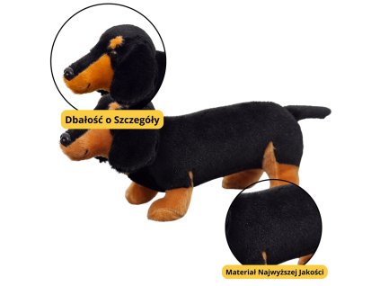 Plusový Plyšový Mazlík Jezevčík Černý 25cm