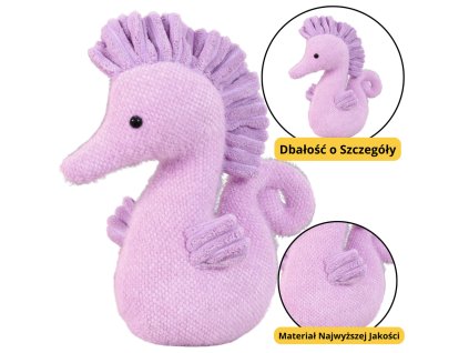 Fialová Plyšová Hračka Mořský Koník 25cm
