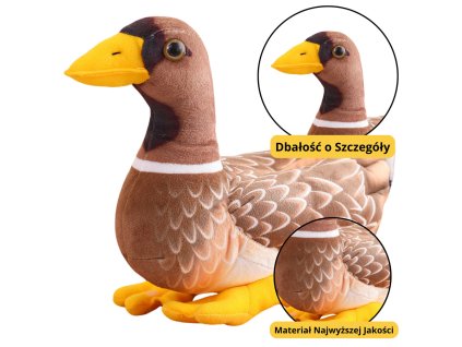 Plyšová hračka Mazlík Kachna Hnědožlutá 28cm