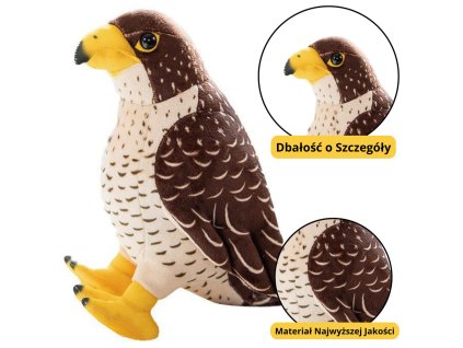 Plyšová Hračka Mazlík Pták Sokola Hnědý 30cm