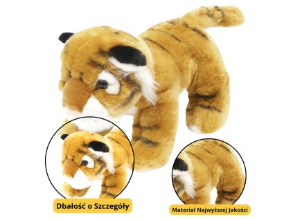 Plyšová Hračka Mazlík Tygr Kočka Hnědá 25cm