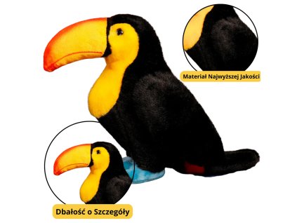 Plyšová Hračka Mazlíček Tukan Černý 25cm