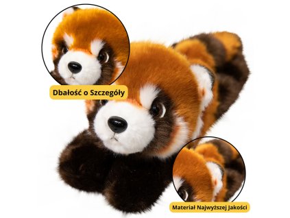 Plyšová Panda Rezavá Klíčenka S Kroužkem a Karabinou 13cm