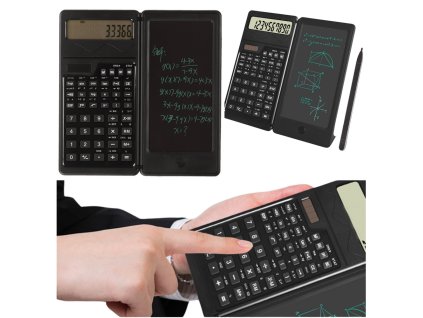 Vědecká Kalkulačka LED Zápisník Stylus Solární Napájení