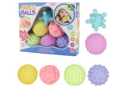 Senzorické Míčky pro Děti Vzdělávací Měkké Barevné 6ks