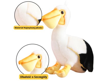 Plyšový Pelikán Pták Plyšák Maskot Mazlíček 24cm