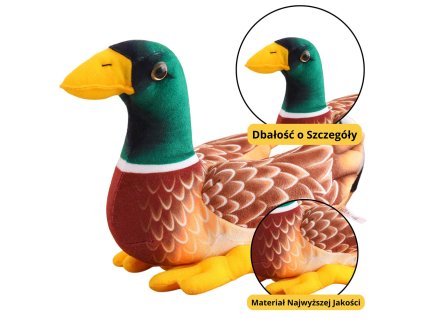 Plyšová Hračka Mazlíček Kachna Hnědo-Zelená 28cm