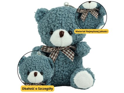 Plyšový medvídek přívěsek ozdoba modrý 8cm