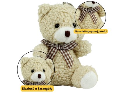 Medvídek Plyšový Přívěsek Ozdoba Béžový 8cm