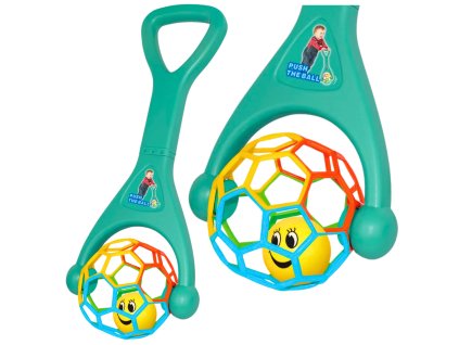 Chodítko s Elastickým Míčkem Chrastící Kulička Tyrkysová