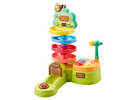 Interaktivní Sensorická Džungle - Dráha pro Kuličky, Katapult s Kladivkem