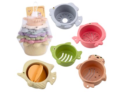 Sada Kelímků na Skládání a Koupání 2v1 Pastelové 6ks