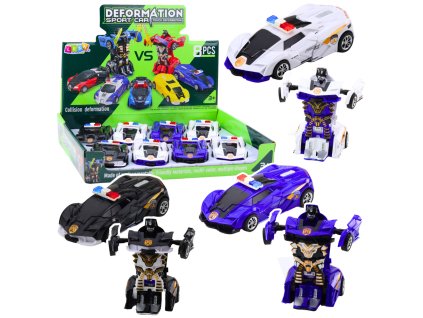 Robot Auto 2v1 Sportovní Policejní Auto Pohon Mix