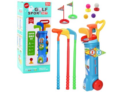 Dětský Golfový Set na Kolečkách Vozík Hole Hřiště Sportovní Hra 20 ks