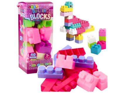 Velké stavební kostky v krabici Barevná sada 40 ks.