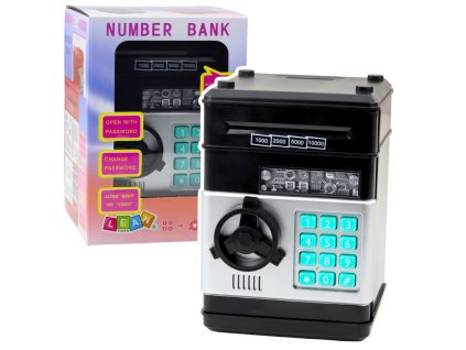 Bankomat Trezor Pokladnička Světla Zvuky PIN Kód Černý