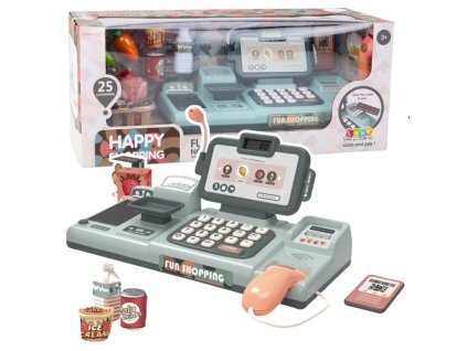 Sada Pokladna Obchod Potraviny Skener Telefon 25ks