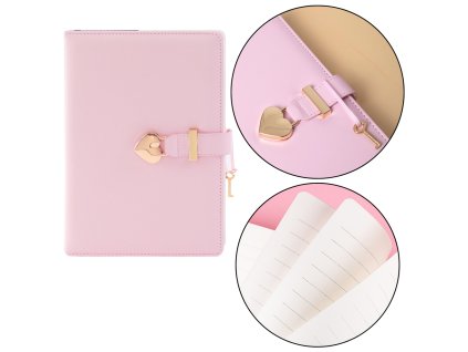 Dívčí Deník Zámkový Se Srdcem Klíček Růžový