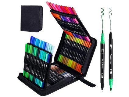 Sada Barevných Obojestranných Voděodolných Fixů 120 Ks