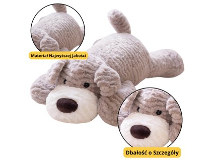 Plusový Plyšák Mazlíček Pejsek Světle Šedý 30cm