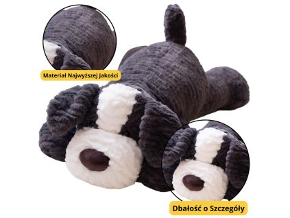 Plyšová Hračka Mazlík Pejsek Tmavě Šedý 30cm
