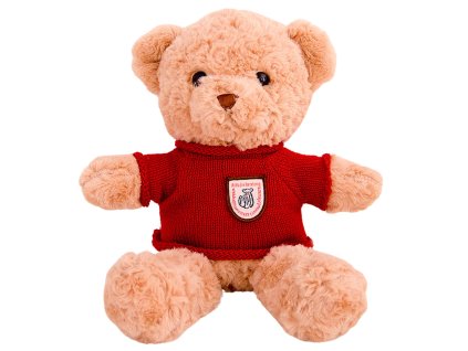 Plyšová Hračka Mazlík Medvěd Béžový s Červeným Svetrem 40cm