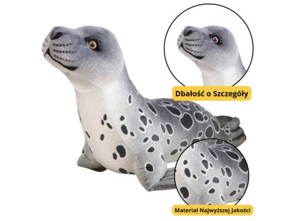 Šedá plyšová tulenka 37cm