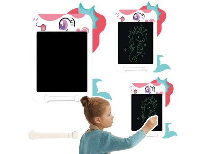 LCD Tablet na kreslení a psaní s jednorožcem, bílá