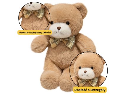 Plyšová Mazlíček Medvídek s Mašlí Béžový 25cm