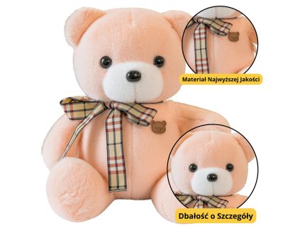 Plyšová hračka Mazlíček Medvídek s Mašlí Krémová 23cm