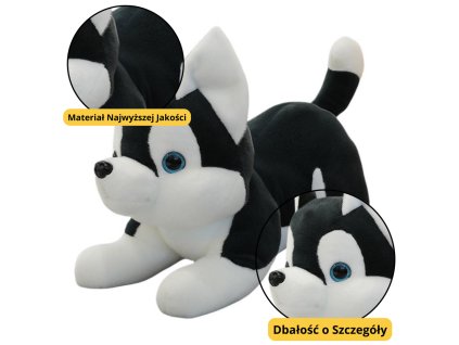 Plyšová Hračka Mazlivý Pejsek Husky Černo-Bílý 30cm