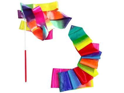 Barevná gymnastická stužka na tanec a cvičení 205 x 5 cm
