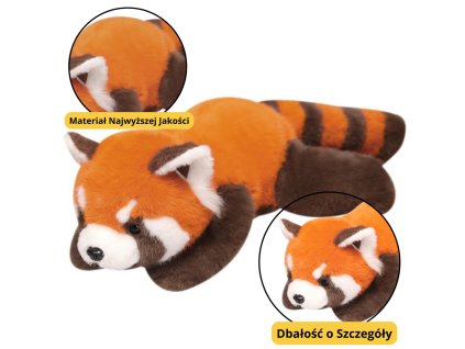 Plyšový Medvídek Panda Červená s Těžkými Tlapkami 30cm
