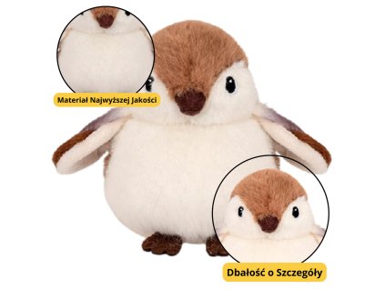 Plyšová Hračka Mazlík Vrabec Hnědý 12cm