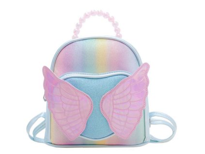 Dětský Batoh Třpytivý Křídla Perličky Modrý 22cm