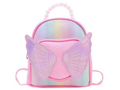 Dětský batůžek Třpytivá Křídla Perličky Růžový 22 cm