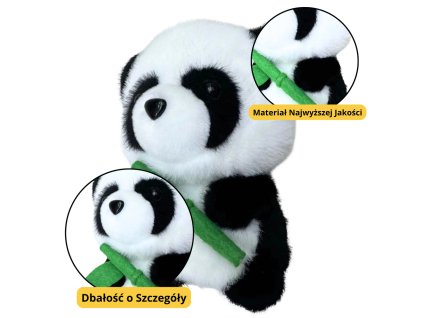 Plyšová Hračka Mazlíček Panda s Bambusem 18 cm
