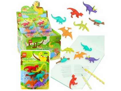 Sada Mazacích Gum Školní Dinosauři 6ks